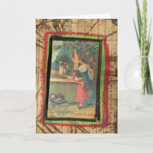 Cartão De Festividades Meios mistos do natal vintage