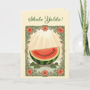 Cartão De Festividades Melancia Yalda Solstício de Inverno Persa