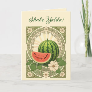 Cartão De Festividades Melancia Yalda Véspera do Solstício de Inverno Per