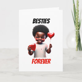 Cartão De Festividades Melanin meninos melhores amigos para sempre coraçã