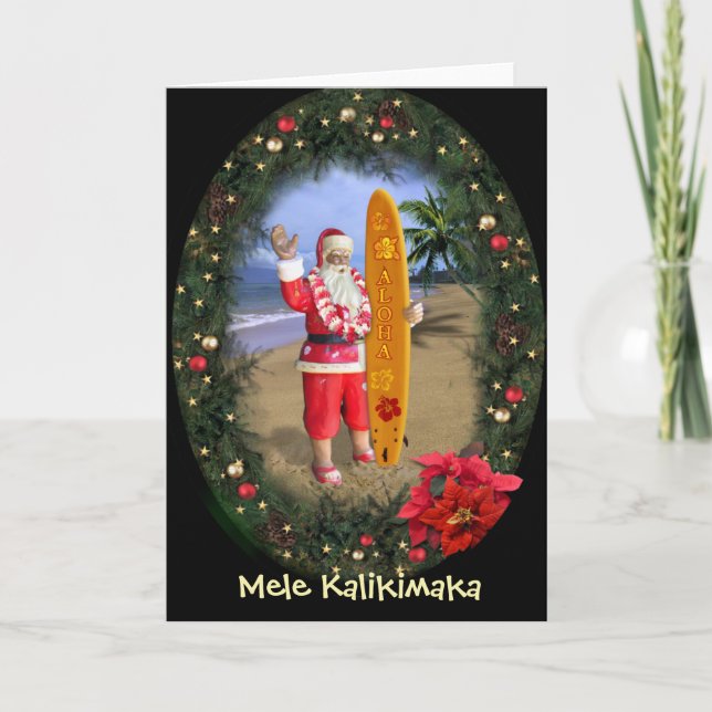 Cartão De Festividades Mele Kalikimaka (Frente)
