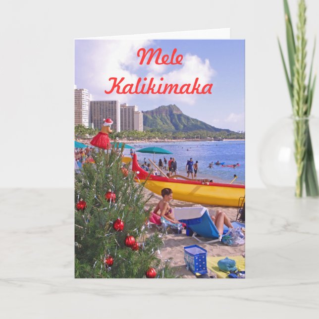 Cartão De Festividades Mele Kalikimaka (Frente)
