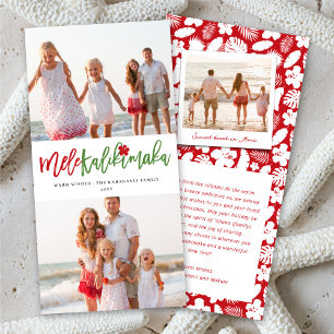 Cartão De Festividades Mele Kalikimaka 3 Fotografia Colagem Moderna Natal