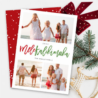 Cartão De Festividades Mele Kalikimaka 3 Fotografia Colagem Moderna Natal