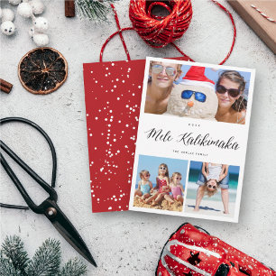 Cartão De Festividades Mele Kalikimaka 3 Fotografia Colagem Simples Natal