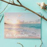 Cartão De Festividades Mele Kalikimaka BelBeauily Beach Christmas<br><div class="desc">Estes cartões de Natal bonito à beira-mar apresentam uma paisagem costeira maravilhosa no nascer do sol com uma bela tipografia que lê Mele Kalikimaka. Um modo havaiano bonito de dizer Feliz Natal em estilo. Leva-me à praia este feriado.</div>