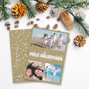 Cartão De Festividades Mele Kalikimaka Brilha 3 Fotografia Colagem Natal
