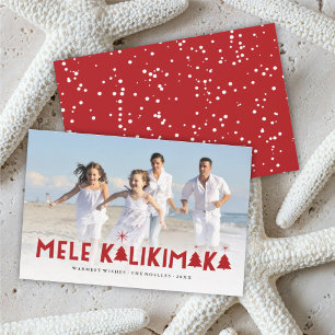 Cartão De Festividades Mele Kalikimaka Brilha Foto das Árvores de Natal M