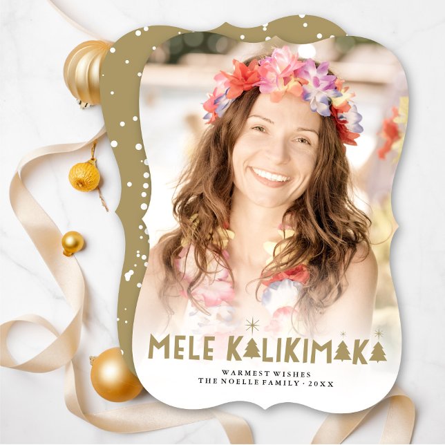 Cartão De Festividades Mele Kalikimaka Brilha Foto das Árvores de Natal M (Criador carregado)