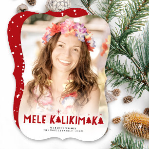 Cartão De Festividades Mele Kalikimaka Brilha Foto das Árvores de Natal M