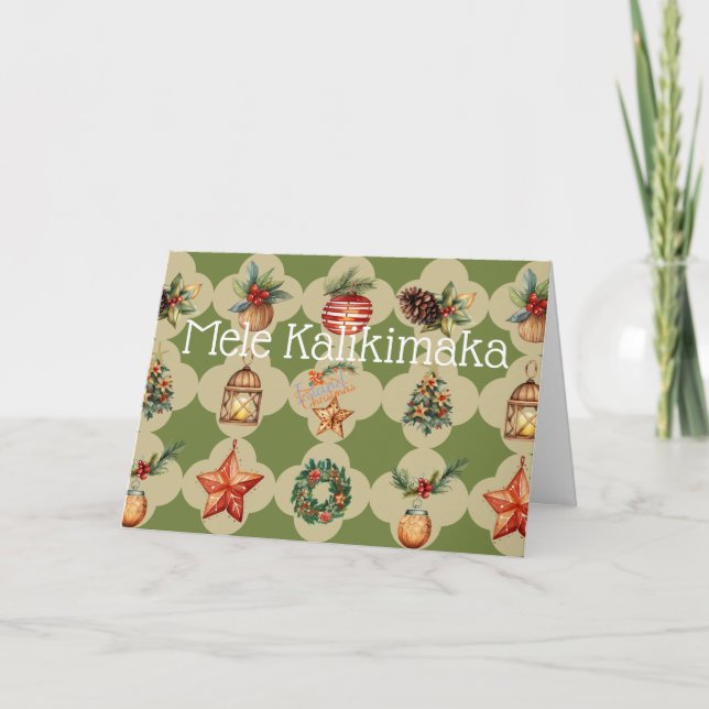 Cartão De Festividades Mele Kalikimaka Feliz Natal Havaiano (Frente)