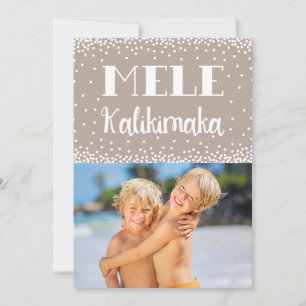 Cartão De Festividades Mele Kalikimaka Foto de Natal Moderno do Tan