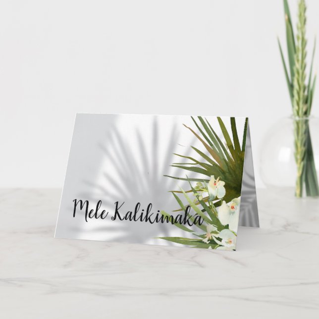 Cartão De Festividades Mele Kalikimaka Foto do Natal Havaiano Saudação (Frente)