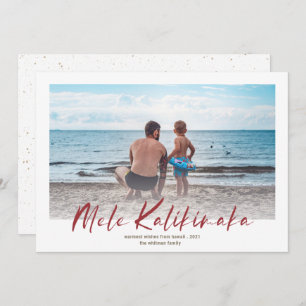 Cartão De Festividades Mele Kalikimaka Foto Mínima Vermelho de Natal
