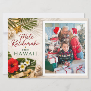 Cartão De Festividades Mele Kalikimaka Havaí Foto Personalizada da Famíli