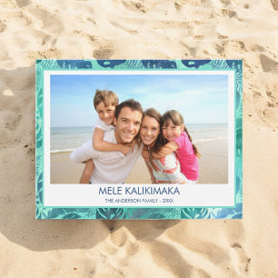 CARTÃO DE FESTIVIDADES MELE KALIKIMAKA HAWAIIAN TROPICAL BEACH FOTO