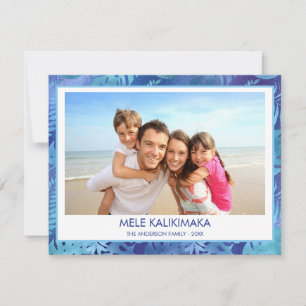 CARTÃO DE FESTIVIDADES MELE KALIKIMAKA HAWAIIAN TROPICAL BLUE PHOTO