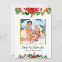 Mele Kalikimaka Hibisco Havaiano Foto de Natal