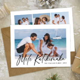Cartão De Festividades Mele Kalikimaka Modern Photo Collage Havaiano