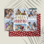 Cartão De Festividades Mele Kalikimaka Modern Photo Collage Havaiano<br><div class="desc">O moderno cartão de tipografia fotográfico colage apresenta 6 fotos,  o roteiro de tipografia Mele Kalikimaka em letra de tendência,  nome da família e um ano na frente. Um cartão perfeito,  elegante e simples para desejar feriados felizes à sua família e amigos.</div>