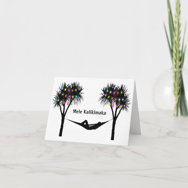 Cartão De Festividades Mele Kalikimaka Natal tropical (Frente)