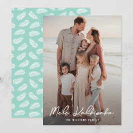 Cartão De Festividades Mele Kalikimaka Palm Deixa Foto da Família