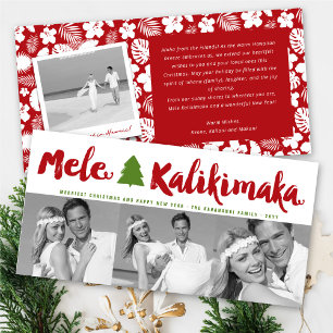 Cartão De Festividades Mele Kalikimaka Pincel Árvore de Natal 3 Multifoto