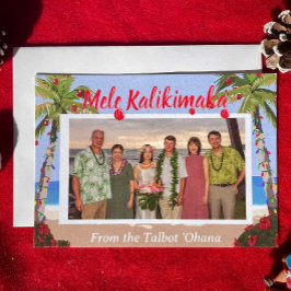 Cartão De Festividades Mele Kalikimaka Praia Havaiana Foto Personalizada