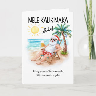 Cartão De Festividades Mele Kalikimaka Praia Tropical Natal Papai Noel