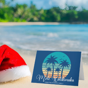Cartão De Festividades Mele Kalikimaka Praia Tropical Sunset Natal