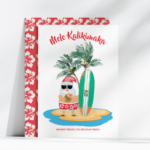 Cartão De Festividades Mele Kalikimaka Surfista Tropical de Natal Papai N