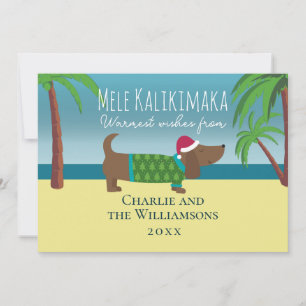 Cartão De Festividades Mele Kalikimaka Weiner Flat Christmas