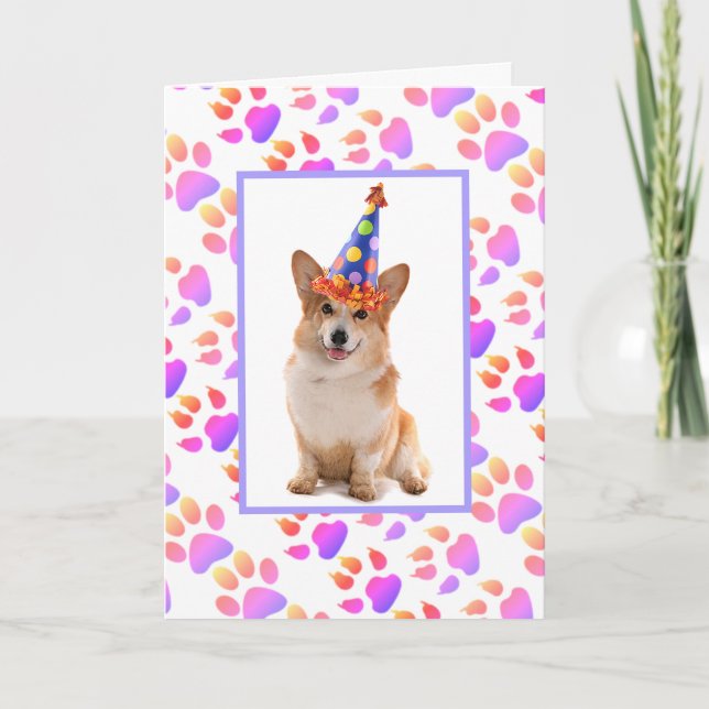 Cartão De Festividades Melhor Aniversário de Corgi do Pai (Frente)