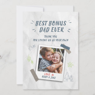 Cartão De Festividades Melhor Foto do Dia dos Pais do Papai Bônus