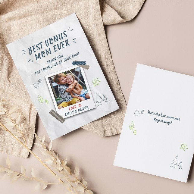 Cartão De Festividades Melhor Mãe Adicional Dia das Mães Madrasta Foto Pe (Criador carregado)