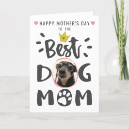 Cartão De Festividades Melhor Mãe de Cachorro Foto de Animalzinho Tipogra