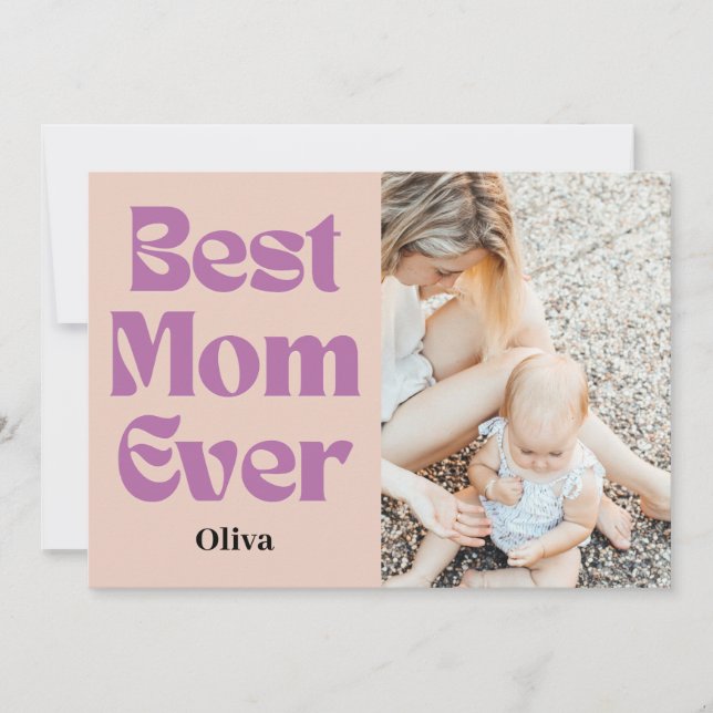 Cartão De Festividades Melhor Mãe de Sempre - Presente Personalizado para (Frente)