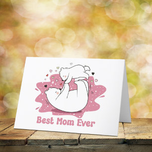 Cartão De Festividades Melhor Mãe do Mundo Mama Urso Dia das Mães