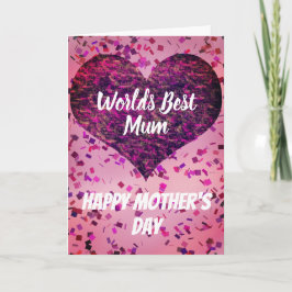 Cartão De Festividades Melhor Mãe do Mundo Rosa Dia das Mães