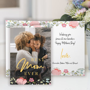 Cartão De Festividades Melhor mãe já personalizada Dia de as mães de f