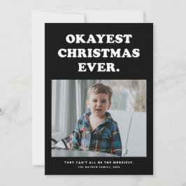 Cartão De Festividades Melhor Natal de Todos carta de foto de férias engr