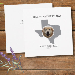 Cartão De Festividades Melhor Pai de Cachorro no Texas Foto do Dia dos Pa
