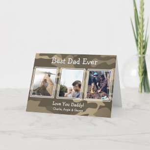 Cartão De Festividades Melhor Pai de Foto para Camouflage 3
