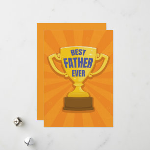 Cartão De Festividades Melhor Pai de Todos os Tempos Troféu Retro Caneca