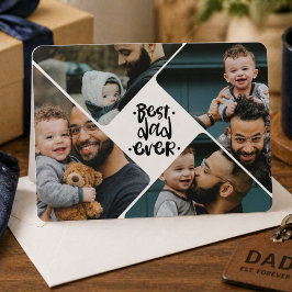 Cartão De Festividades Melhor Pai do Mundo 4 Colagem de Fotos Dia dos Pai