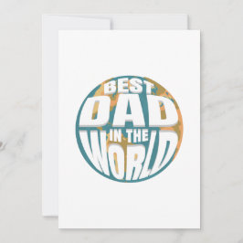 Cartão De Festividades Melhor Pai do Mundo Dia dos Pais Simples Vintage