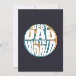 Cartão De Festividades Melhor Pai do Mundo Dia dos Pais Simples Vintage