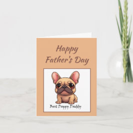 Cartão De Festividades Melhor Papai Cachorrinho Bulldog Francês Dia dos P