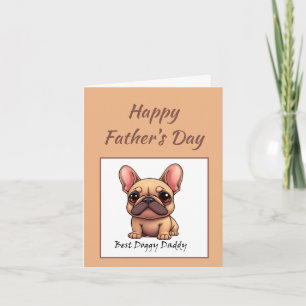 Cartão De Festividades Melhor Papai Cachorrinho Bulldog Francês Dia dos P