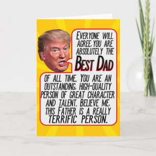 Cartão De Festividades Melhor placa de Dia de os pais Donald Trump engraç